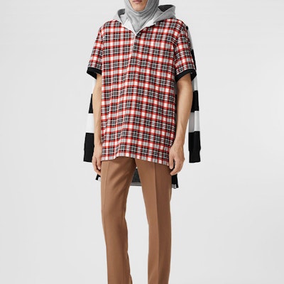 Burberry Check dan Stripe Merah Rugby Sweatshirt 45638861 Shop Burberry Check dan Stripe Merah Rugby Sweatshirt 45638861