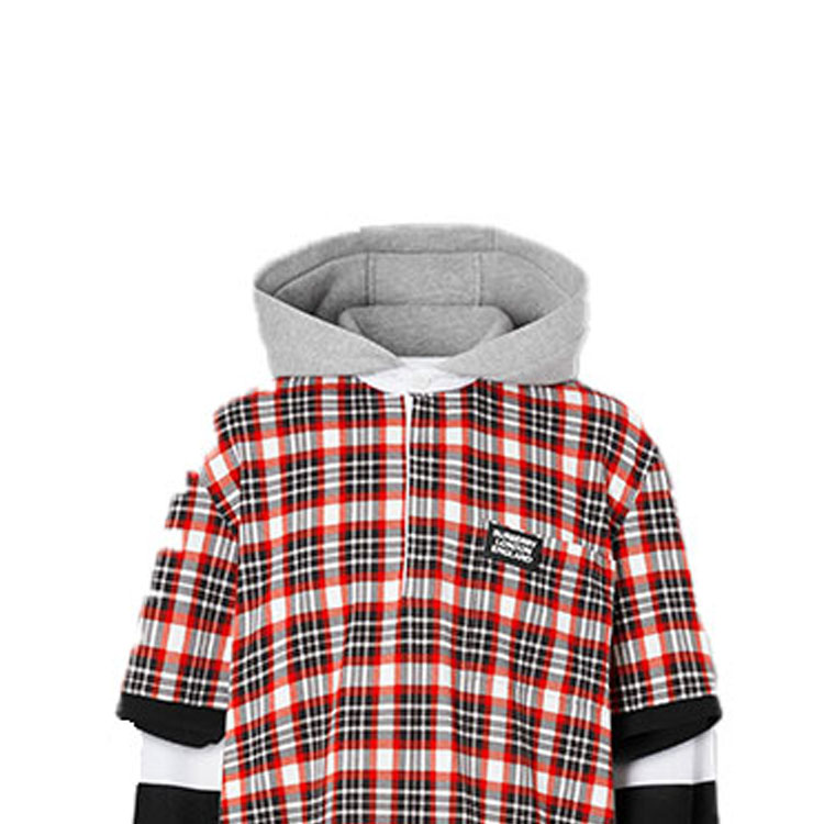 Purchase Burberry Check dan Stripe Merah Rugby Sweatshirt 45638861
