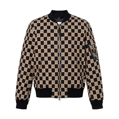 Burberry Check Baseball Collar Zip-Up Jacket 80298291