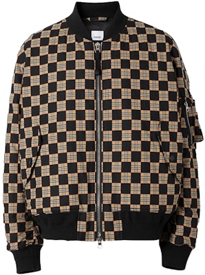 博柏利格纹棒球领拉链夹克 80298291 Order 博柏利格纹棒球领拉链夹克 80298291