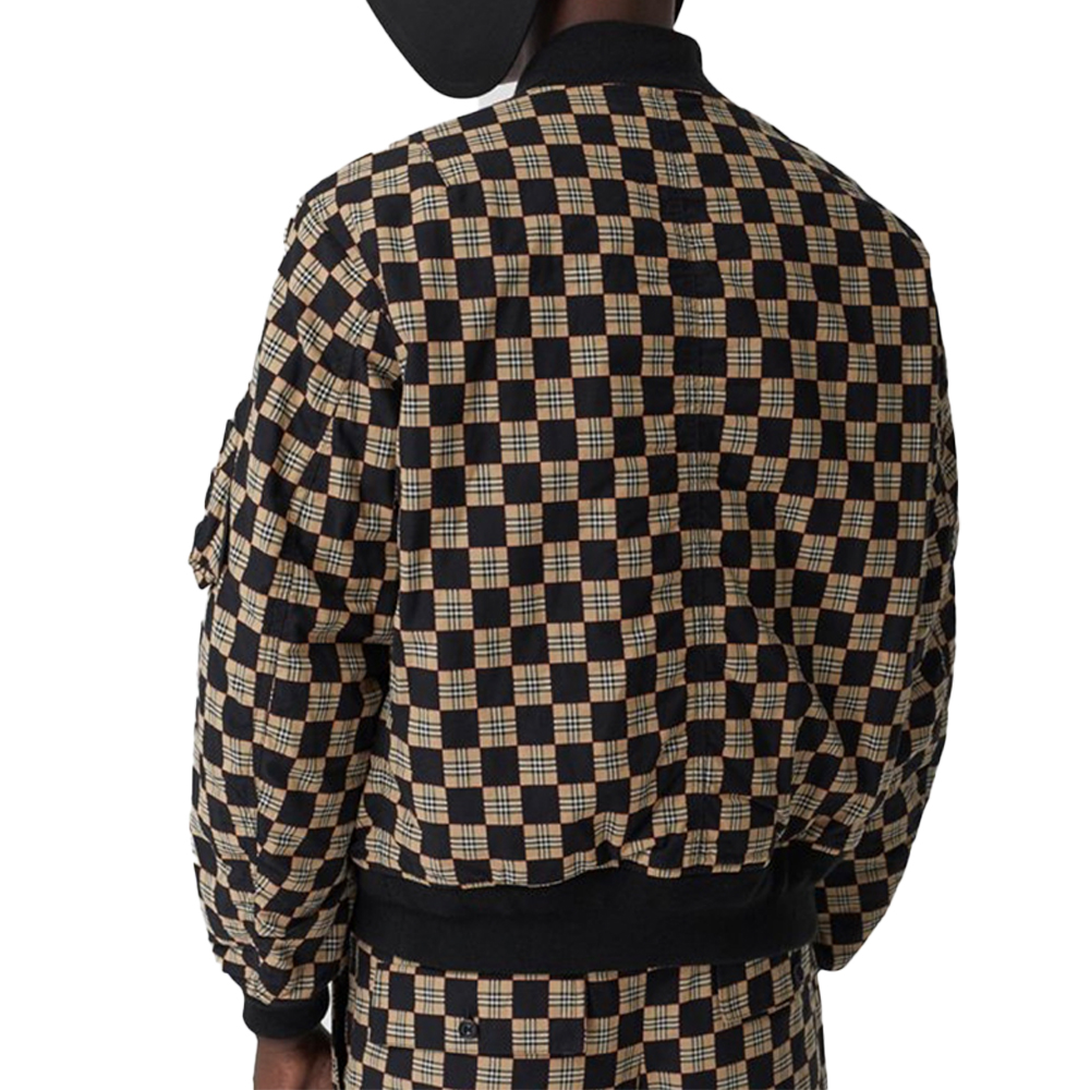 Shop 博柏利格纹棒球领拉链夹克 80298291