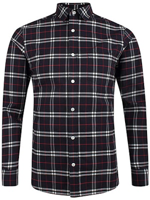 버버리 체크 버튼업 긴소매 셔츠 네이비 블루 80048351 Buy 버버리 체크 버튼업 긴소매 셔츠 네이비 블루 80048351