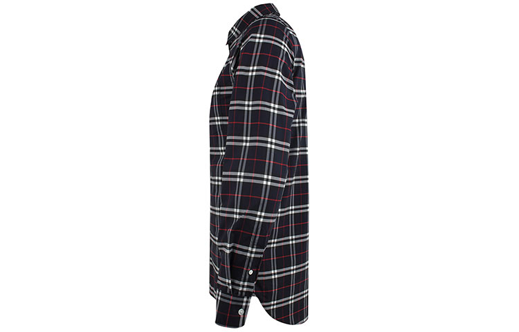 Purchase 버버리 체크 버튼업 긴소매 셔츠 네이비 블루 80048351