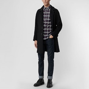 버버리 체크 버튼업 긴소매 셔츠 네이비 블루 80048351 Details for 버버리 체크 버튼업 긴소매 셔츠 네이비 블루 80048351