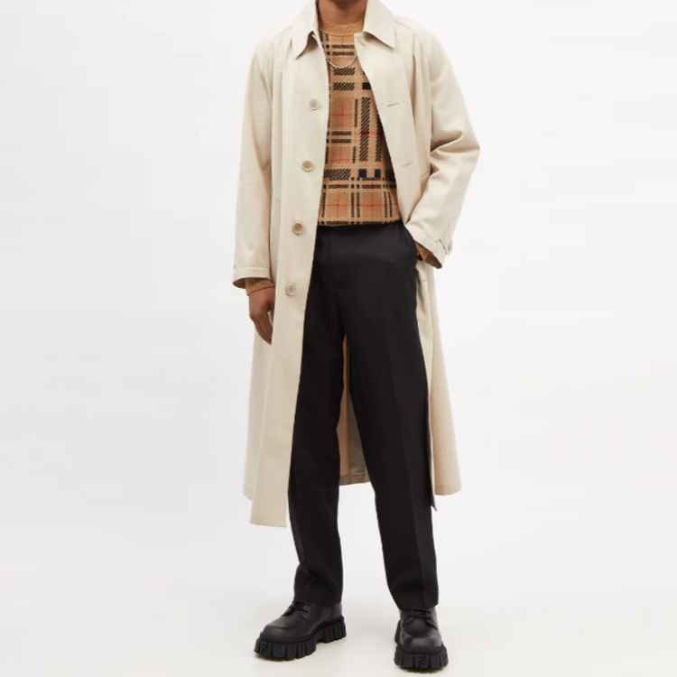 Shop Burberry Sweater Khaki Corak Cashmere Jacquard Knit. 80455231