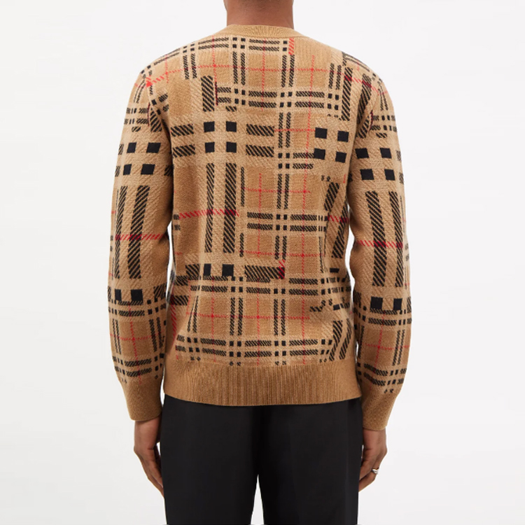 Purchase Burberry Sweater Khaki Corak Cashmere Jacquard Knit. 80455231