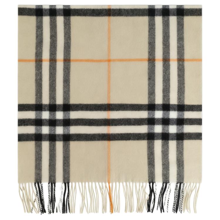 Burberry Check Cashmere Scarf Beige for Men 80910161