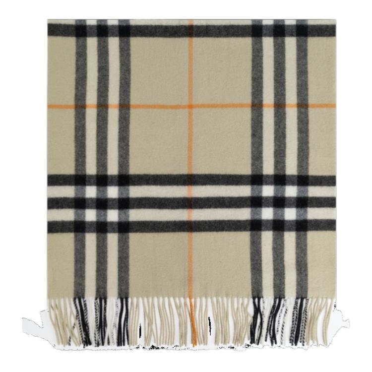 Order Burberry 經典格紋羊絨圍巾 米色 男款 80910161