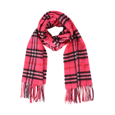 Burberry Check Cashmere Scarf Bright Pink 40800141