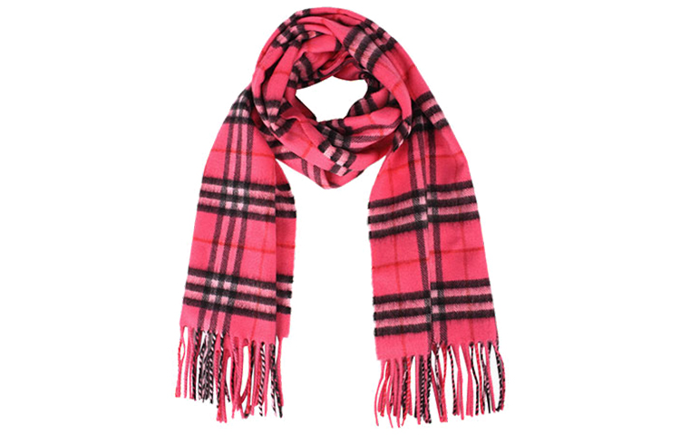 Burberry Check Cashmere Scarf Bright Pink 40800141 圖 2