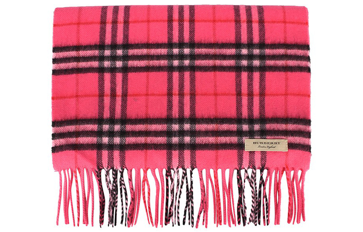 Burberry Check Cashmere Scarf Bright Pink 40800141 圖 3
