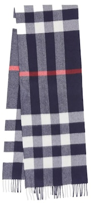 Burberry Check Cashmere Scarf Navy Buy Burberry Check Cashmere Scarf Navy