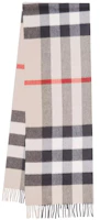 Burberry Check Cashmere Scarf Stone Burberry Check Cashmere Scarf Stone