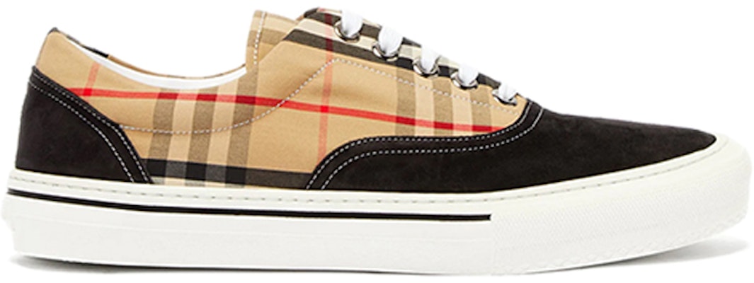 Burberry Check Baumwolle und Wildleder Sneaker ''Khaki'' 8016301 Order Burberry Check Baumwolle und Wildleder Sneaker ''Khaki'' 8016301