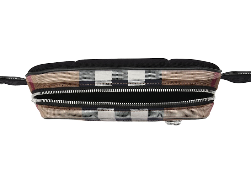 Lookbook Beg Pinggang Burberry Check Kapas Kanvas dan Kulit Coklat Birch