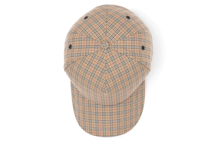 Shop Burberry Check Cotton Canvas Polyester Unisex Baseball Cap 80440671