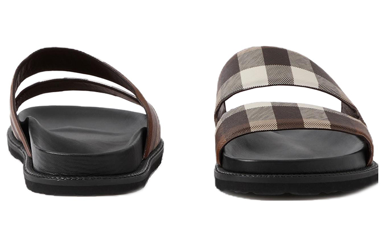 Purchase Burberry博柏利 织物 帆布 鏤空細節格紋 時尚拖鞋 男款 棕色