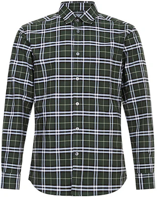 Burberry Check Cotton Long Sleeve Shirt Seaweed Green 80175661 Order Burberry Check Cotton Long Sleeve Shirt Seaweed Green 80175661