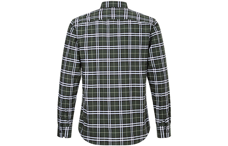 Burberry Check Cotton Long Sleeve Shirt Seaweed Green 80175661 圖 3