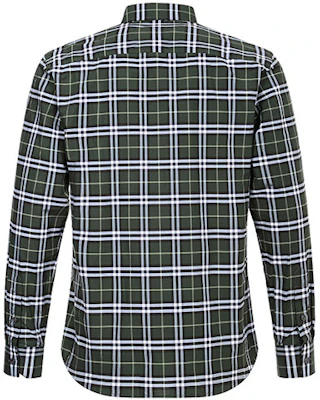 Burberry Check Cotton Long Sleeve Shirt Seaweed Green 80175661 Lookbook Burberry Check Cotton Long Sleeve Shirt Seaweed Green 80175661