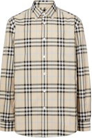 Burberry Check Cotton Poplin Long Sleeve Shirt Light Almond. 80386621 Burberry Check Cotton Poplin Long Sleeve Shirt Light Almond. 80386621