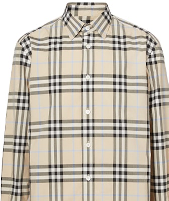 Burberry 格紋純棉府綢長袖襯衫 浅杏色 80386621 Details for Burberry 格紋純棉府綢長袖襯衫 浅杏色 80386621