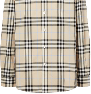 Burberry 格紋純棉府綢長袖襯衫 浅杏色 80386621 Sizing Burberry 格紋純棉府綢長袖襯衫 浅杏色 80386621