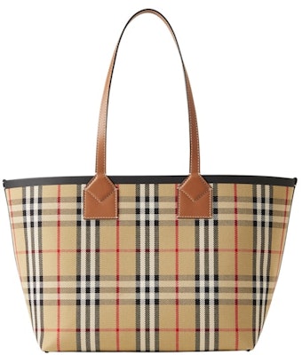 Burberry Check Cotton Small London Tote Bag Briar Brown/Black Buy Burberry Check Cotton Small London Tote Bag Briar Brown/Black