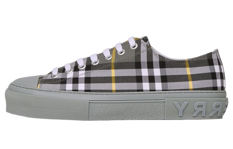 Burberry Check Cotton Sneakers Grey 80642671