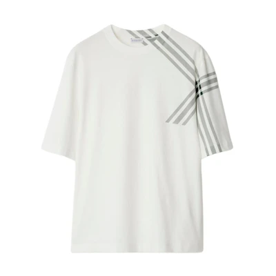 Burberry Check Crew Neck Short Sleeve T-Shirt Raindrop Color 80846851