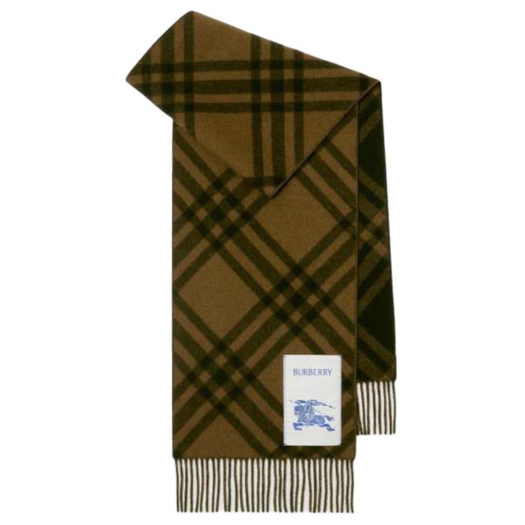 Burberry Check Design Cashmere Scarf Brown Unisex. 80997091