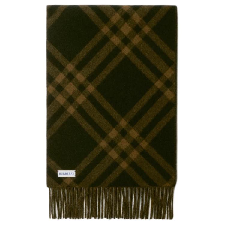 Burberry Check Design Cashmere Scarf Brown Unisex. 80997091 圖 3