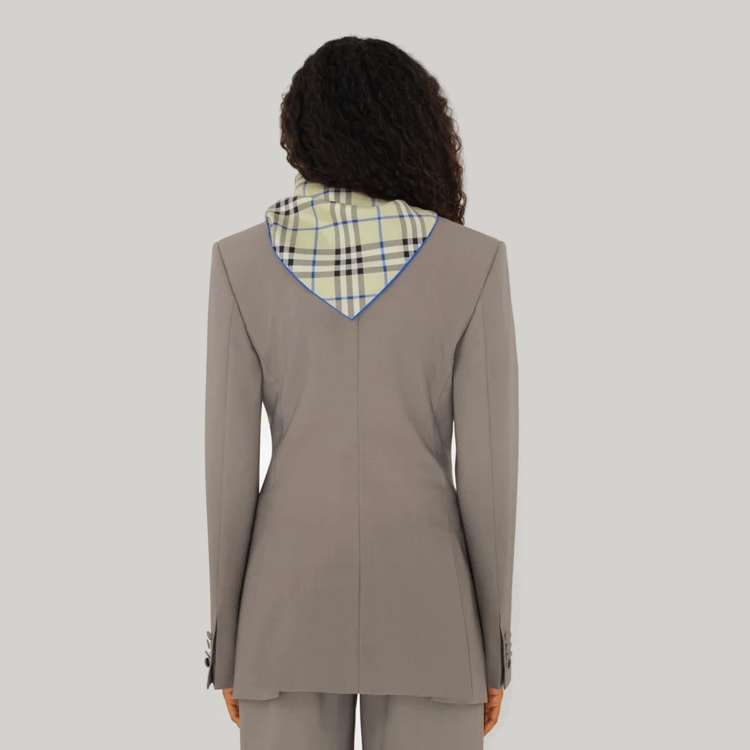 Burberry Check Design Scarf Unisex Couple Style in Teal. 80881411 圖 5