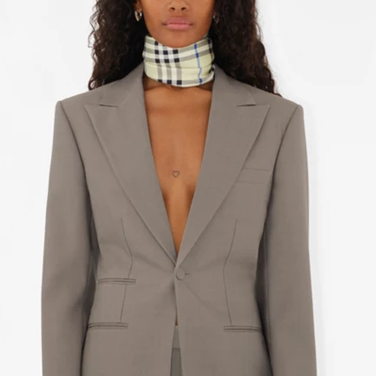 Burberry Check Design Scarf Unisex Couple Style in Teal. 80881411 圖 6