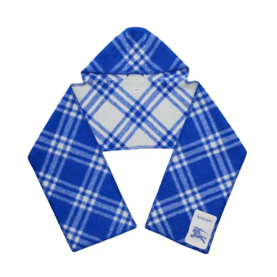 Burberry Check Design Wool Knit Scarf Unisex Couple Style Blue. ZRFk2e1RQgABm4o