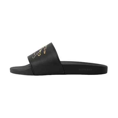 Burberry Check EKD Motif Slide Black