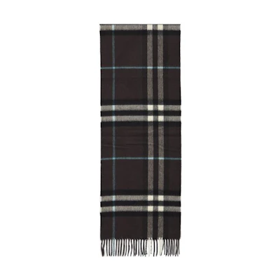 Burberry Check Fringe Wool Scarf for Men - Gray 8077888GIANTCHKB7326