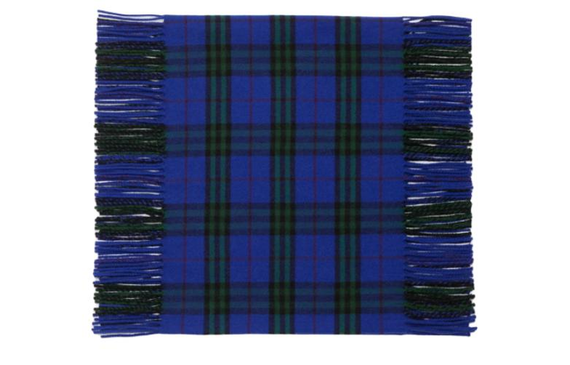 Burberry Check Fringe Wool Scarf Unisex Couple Style - Blue 80799941 圖 3