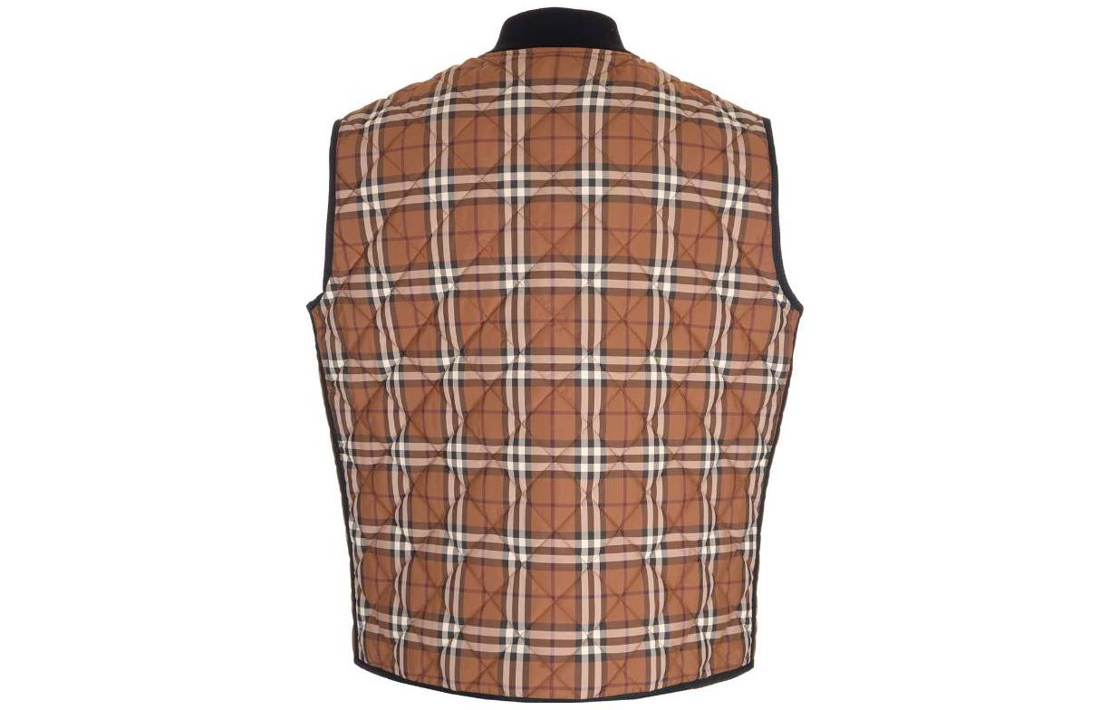 Lookbook バーバリー チェック ハイネック ノースリーブ ダウンベスト ブラック/レッド 80717121
