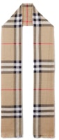 Burberry Check Lightweight Wool Silk Scarf Archive Beige Burberry Check Lightweight Wool Silk Scarf Archive Beige