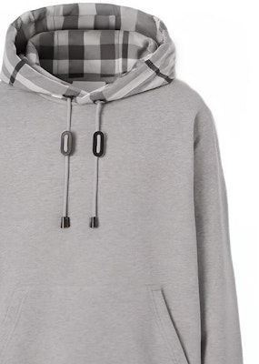 Burberry 男款灰色格紋標誌印花長袖上衣 80570101 Sizing Burberry 男款灰色格紋標誌印花長袖上衣 80570101