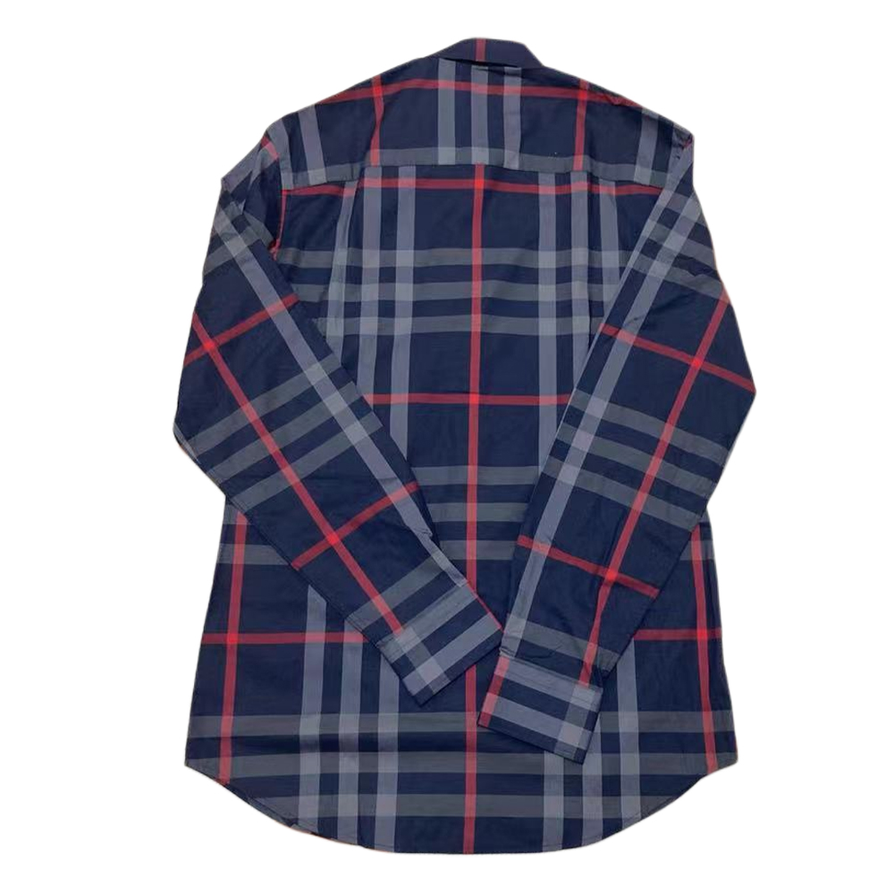 Lookbook Burberry 经典格纹长袖衬衫 深蓝色 80929141