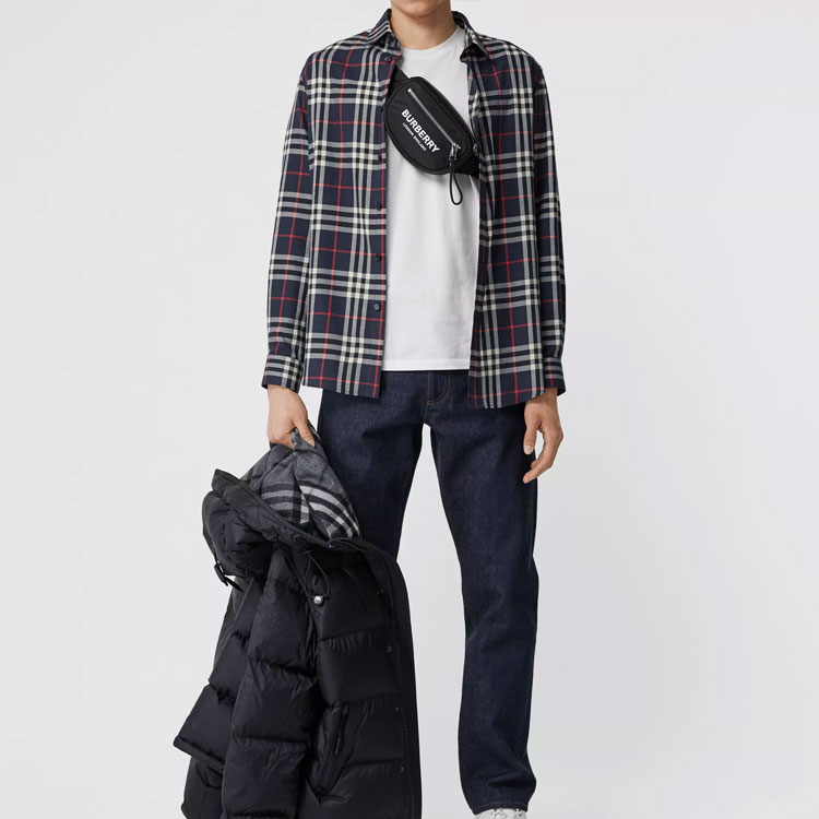 Burberry Check Long Sleeve Shirt Navy Blue 40591291 圖 4