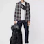 Shop Burberry Check Long Sleeve Shirt Navy Blue 40591291