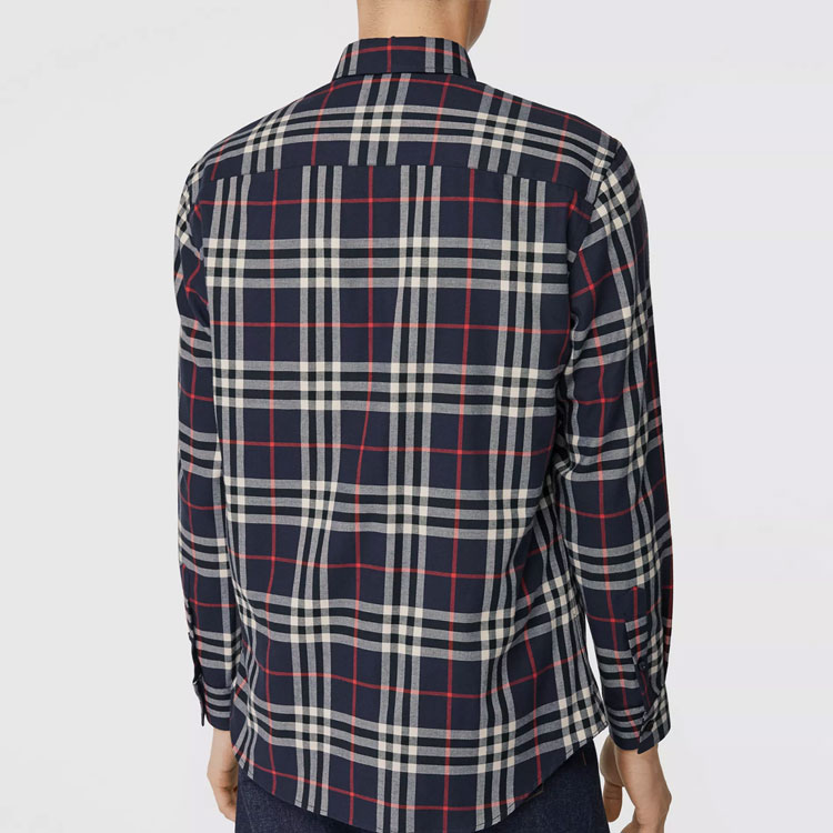 Burberry Check Long Sleeve Shirt Navy Blue 40591291 圖 5