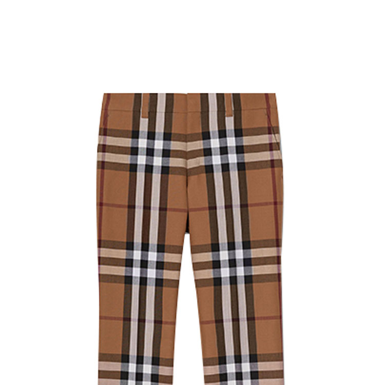 Burberry Check Loose High Waist Straight Pants Birch Brown 45652171 圖 5