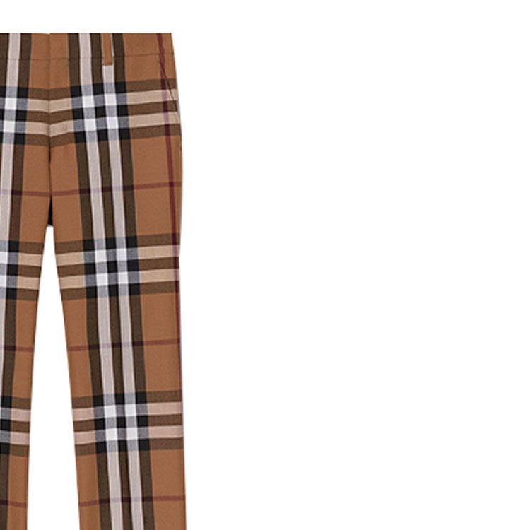 Burberry Check Loose High Waist Straight Pants Birch Brown 45652171 圖 6