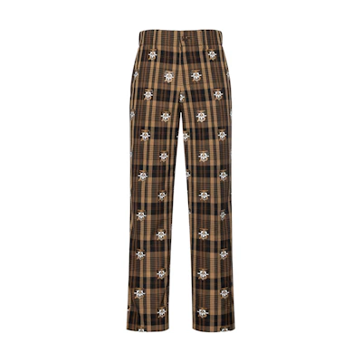 Burberry Check Mid-Rise Relaxed Trousers - Dark Mocha 80378081