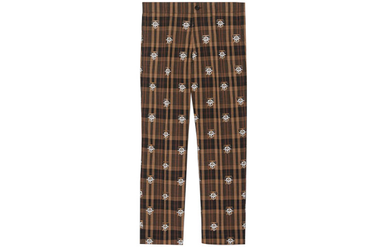 Order Celana Santai Mid-Rise Burberry Check - Dark Mocha 80378081