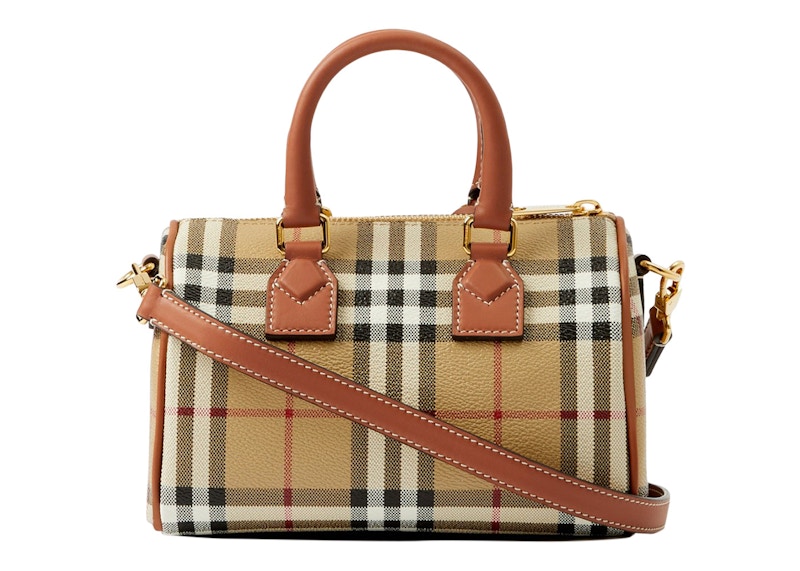 Burberry Check Mini Bowling Bag Archive Beige/Briar Brown 圖 3